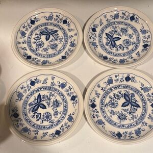 Biltons England Blue Onion Side Plates - set of 4